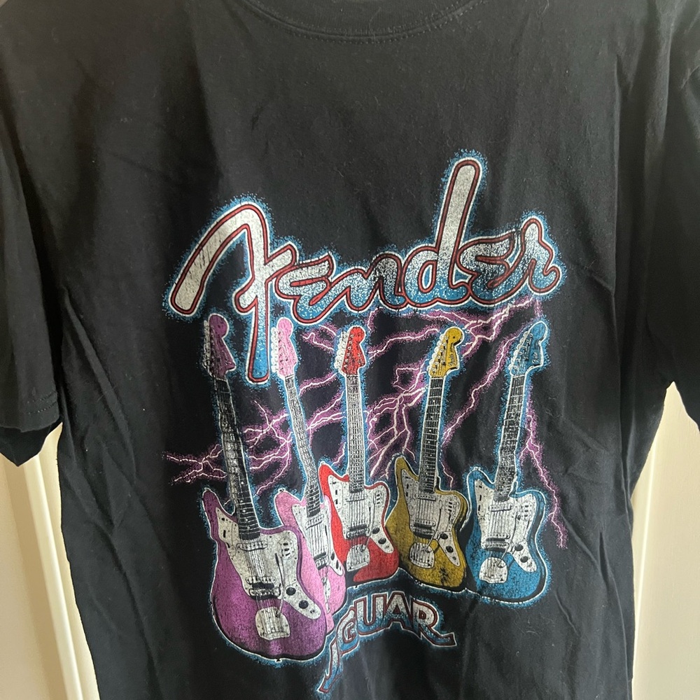 Women’s Fender Black Tee with Guitar Design